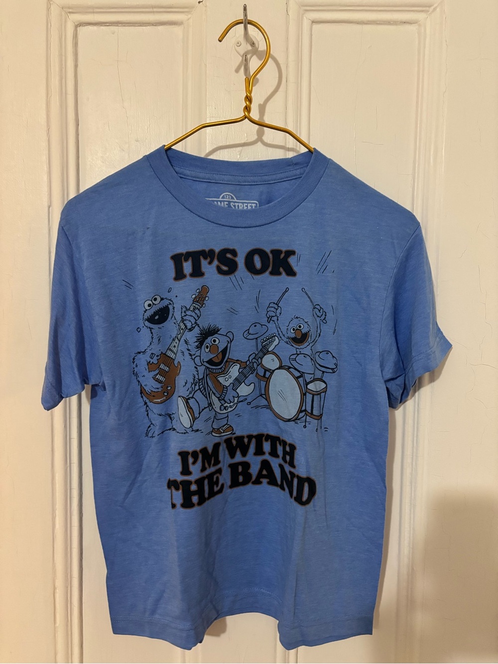 Sesame Street Blue 'It's Ok I'm With The Band' Short Sleeve Tee